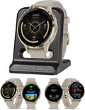 Garmin Venu 3S Running GPS Smartwatch with AMOLED Display, Advanced Health, Fitness Features, Up to 14 Day Battery Life with Signature Series Modern Power Stand | Gold with French Gray Silicone Band