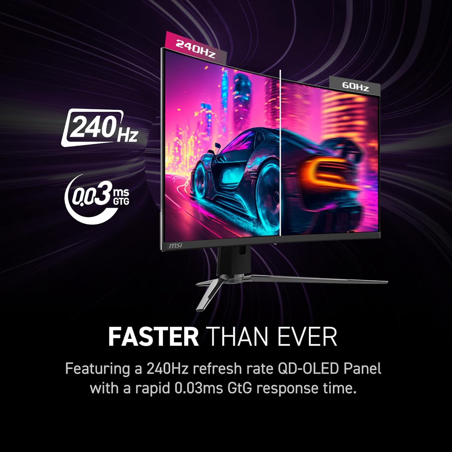 msi MPG 321CURX QD-OLED, 32-Inch,4K UHD, 3840x2160,1700R,OLED Monitor, 240Hz,0.03ms, DisplayHDR True Black 400, G-SYNC™ Compatible, HDMI™ 2.1, DP 1.4a, USB C (98W PD),Height Adjustable, Black