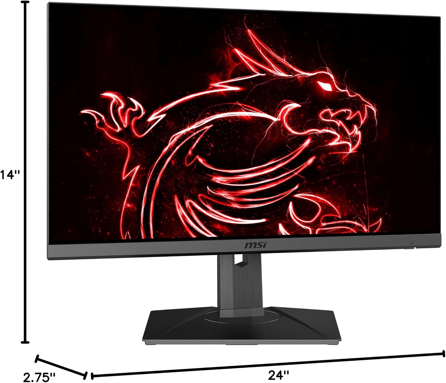 msi G272QPF, 27' Gaming Monitor, 2560 x 1440 (QHD), Rapid IPS, 1ms, 170Hz, G-Sync Compatible, HDR Ready, HDMI, Displayport, Tilt, Swivel, Height Adjustable, Pivot