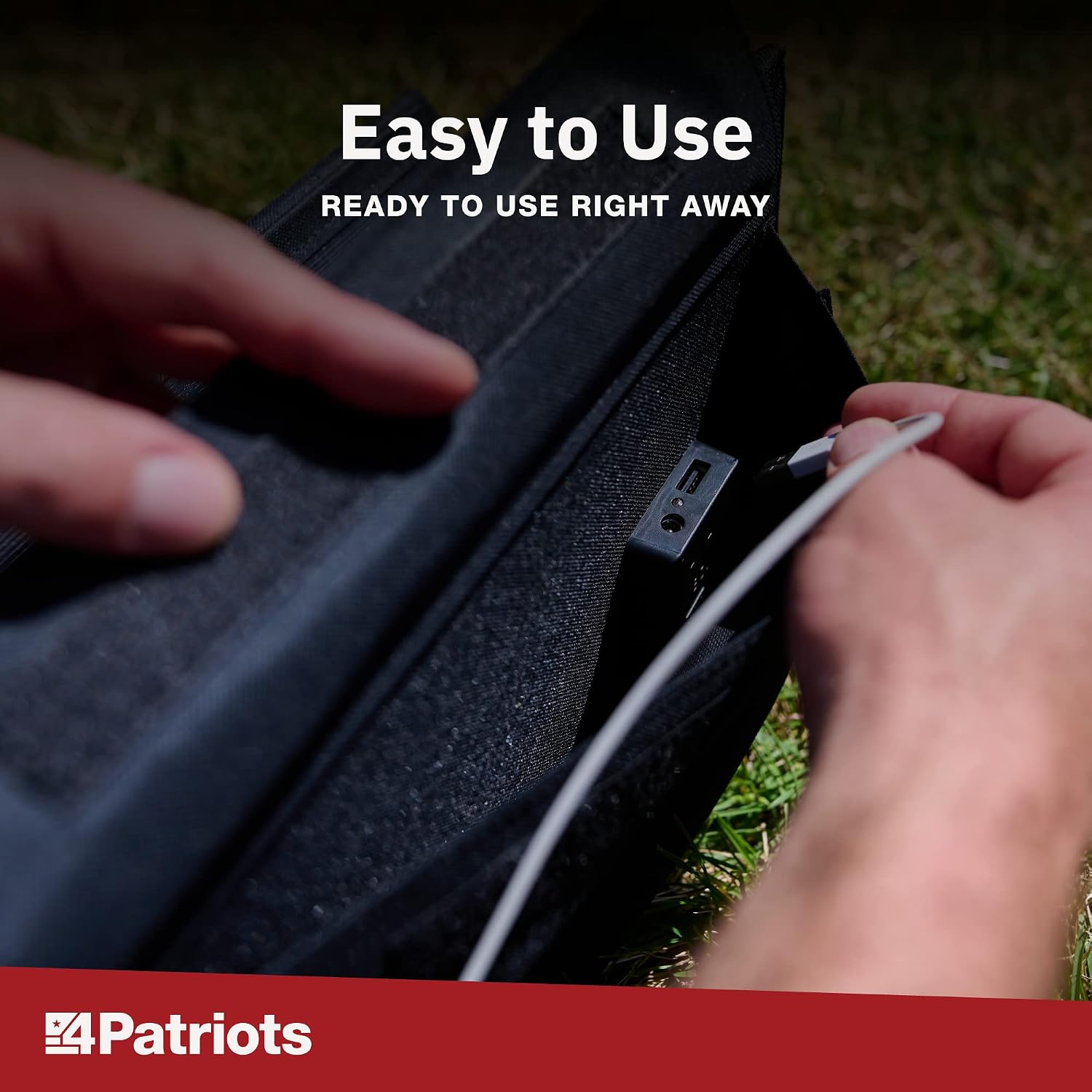 4Patriots 40-Watt Solar Panel: Compact Portable Power with USB Port, Eco Solar Charger for Camping