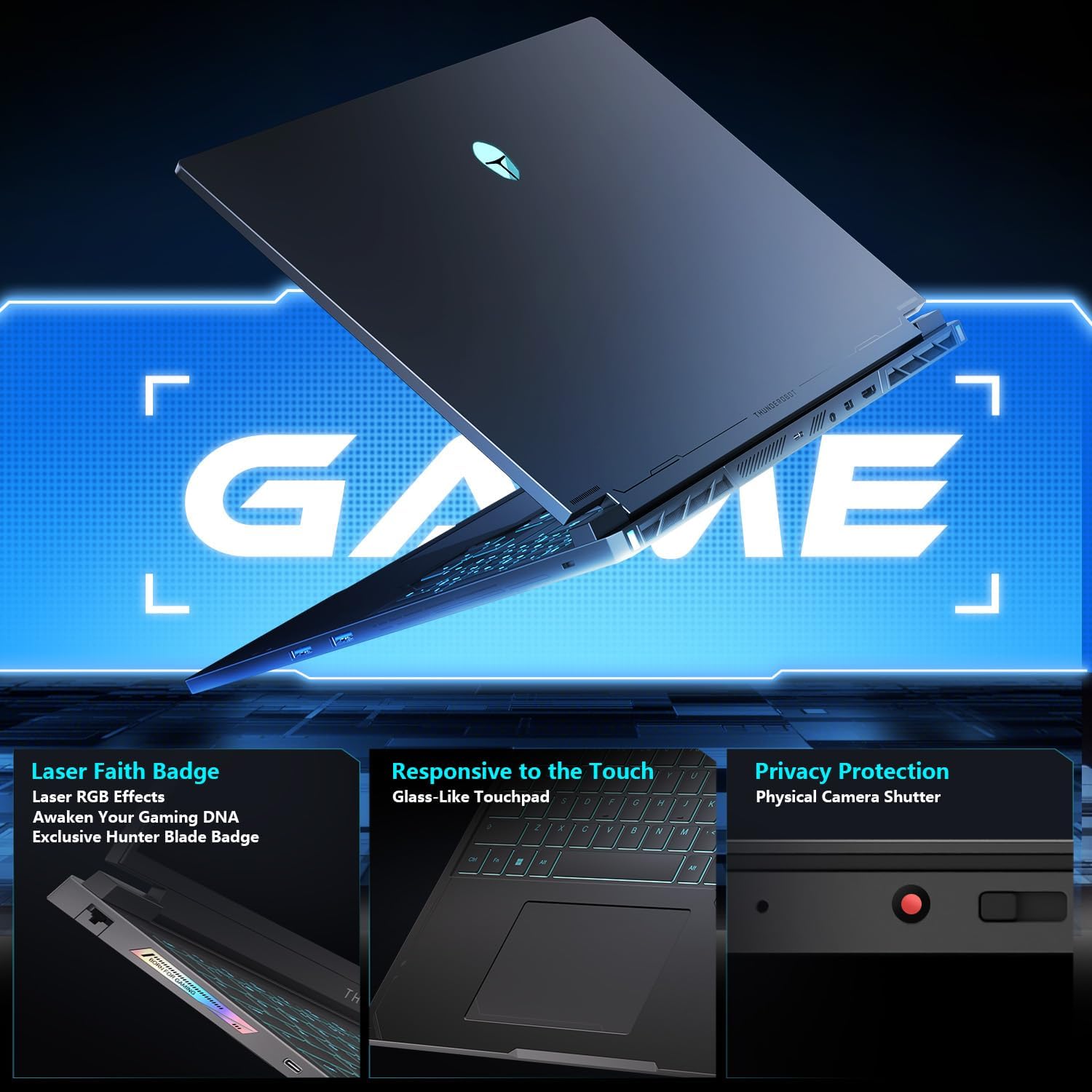 Thunderobot Radiant 16S R9 5070 300Hz Gaming Laptop, 16' QHD+ 2.5K, AMD Ryzen 9 9850HX, GeForce RTX 5070, up to 300Hz Hummingbird Display, 16GB DDR5, 1TB SSD, RGB Backlit KB, Wi-Fi 6, Win 11 Home
