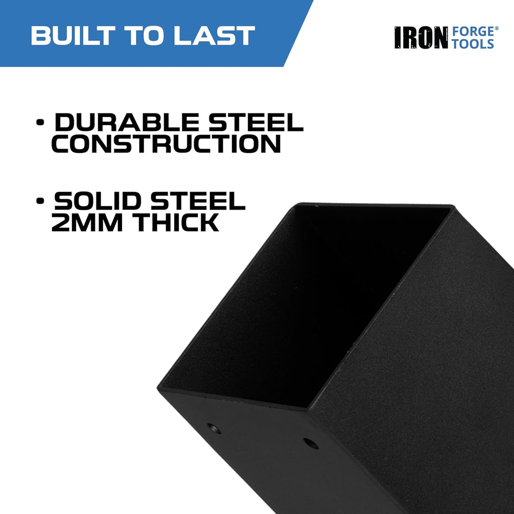 Iron Forge Tools 4x4 Pergola Brackets - 8 Pack Powdercoated Steel Corner Pergola Kit - 45 Degree Angle Bracket Angle Brace for DIY Installation - Hardware Kit and Accessories, Roof Gazebo Kits