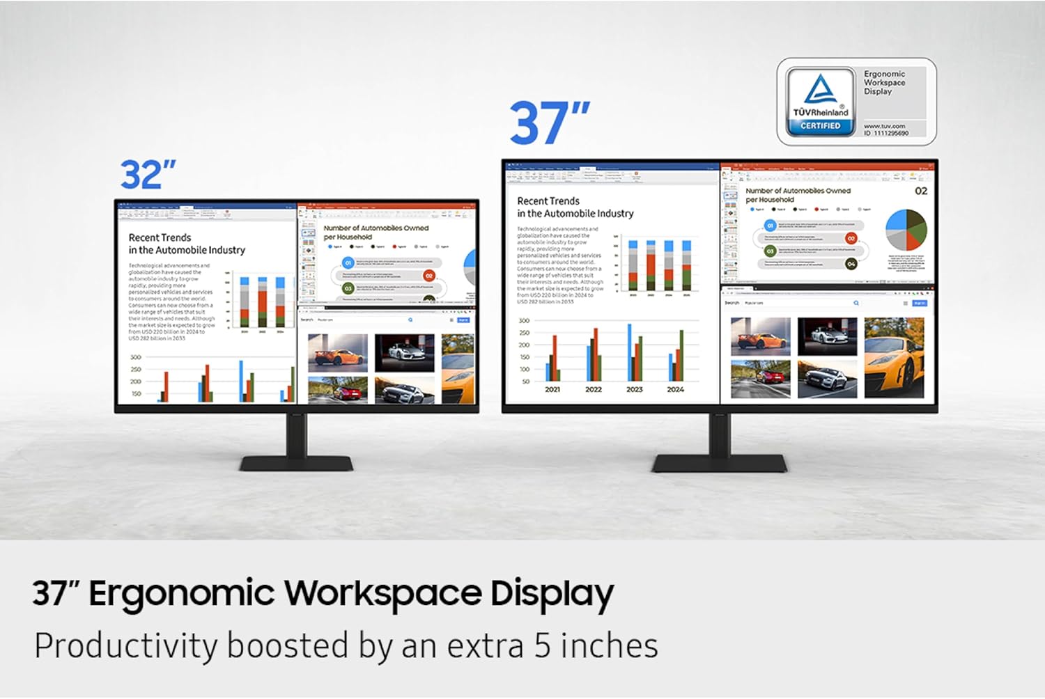 Samsung 37' ViewFinity S7 (S70D) 4K UHD HDR10 High Resolution Monitor, DP Port, TUV-Certified, 2025, LS37D700EANXZA