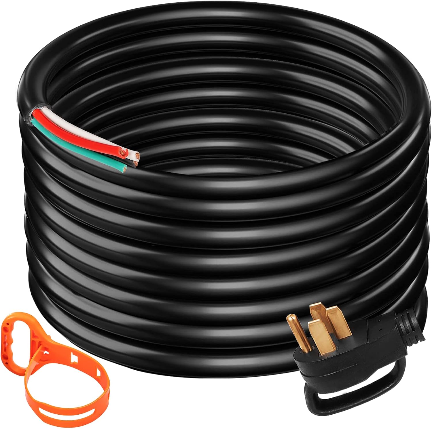 VEVOR 40 FT 50 Amp Generator Extension Cord 6 Gauge STW 6/3+8/1 RV Power Cord N14-50P to Bare Wire, Cut Wire for Trailer Motor Campers Home Generator