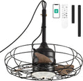Orison Outdoor Ceiling Fans with Light, 24'' Wet Rated Outdoor Hanging Fan for Gazebo, Plug in Caged Lighting for Pergola Canopy, Hanging with Hook, 3 Color LED Light, Waterproof (24IN)