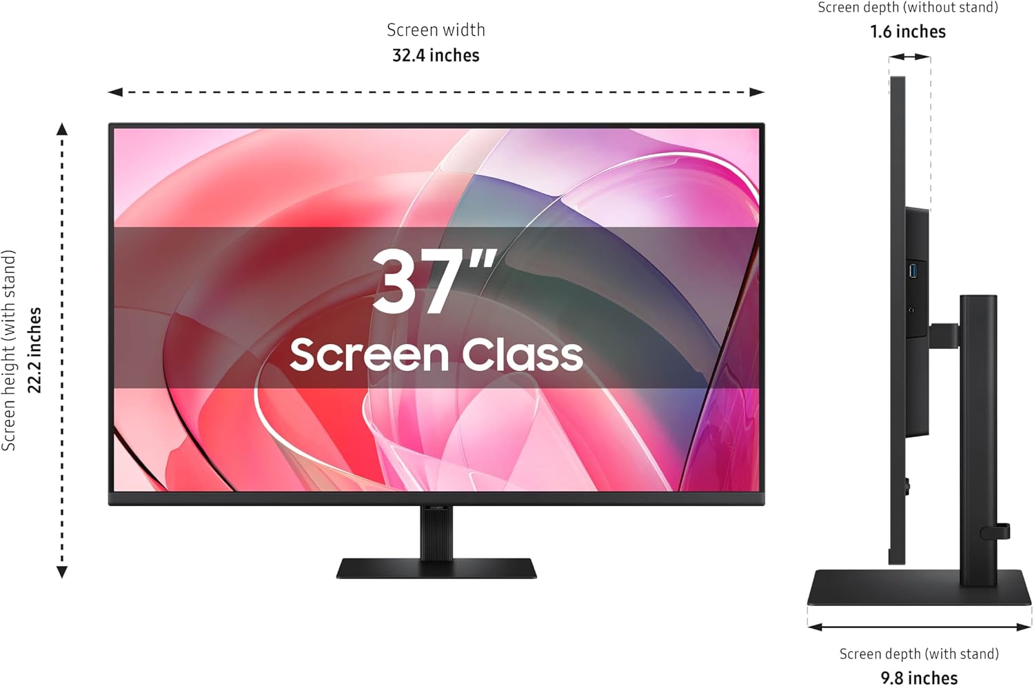 Samsung 37' ViewFinity S7 (S70D) 4K UHD HDR10 High Resolution Monitor, DP Port, TUV-Certified, 2025, LS37D700EANXZA