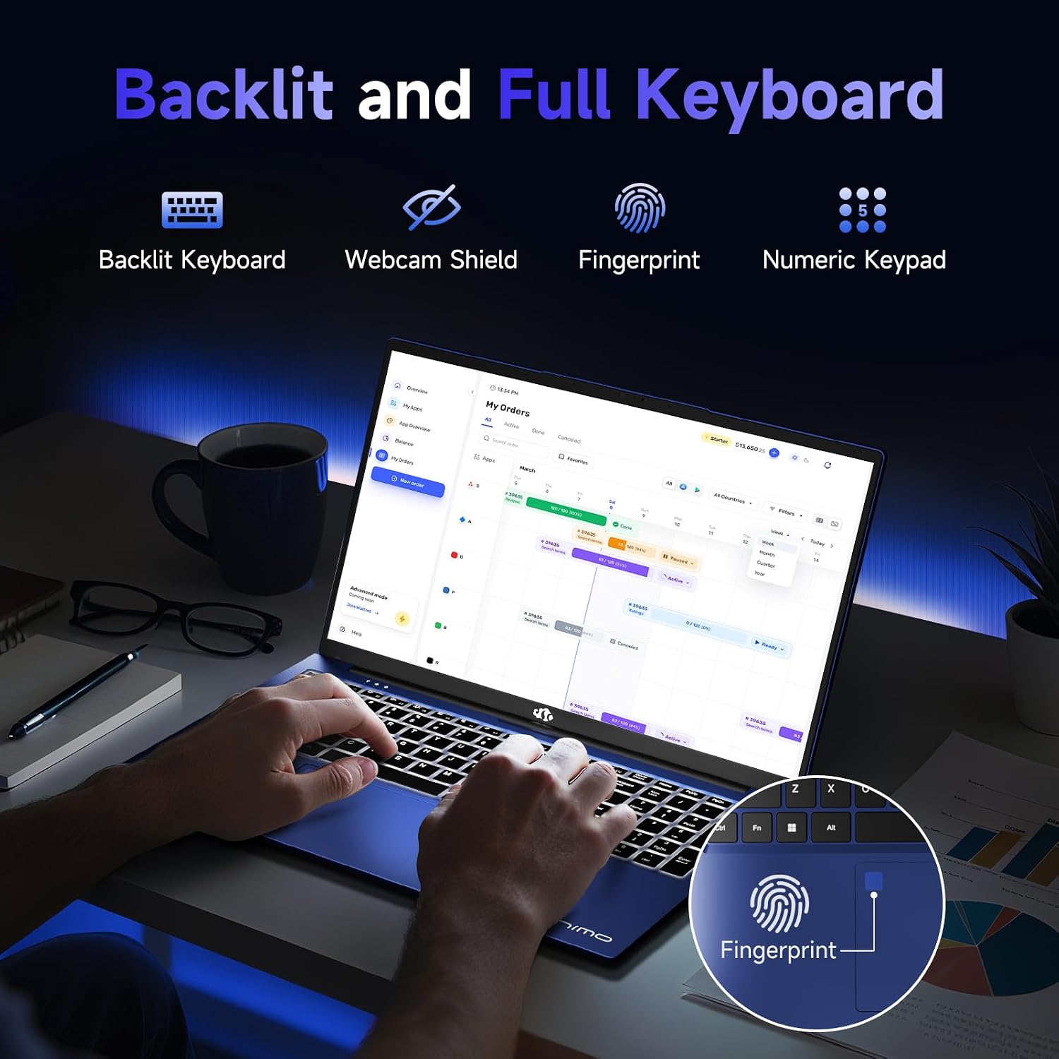 NIMO 17.3' IPS FHD-Gaming-Laptop, AMD Ryzen 5 6600H 16GB DDR5 RAM 1TB SSD (Beat i7-1165G7 Up to 4.5GHz) Radeon 660M GPU-Computer with 100W Type-C Backlit Keyboard Fingerprint