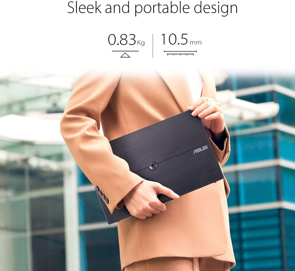 ASUS ZenScreen 15.6 Inch Portable Monitor - 1080P, Full HD, IPS, USB Type-C, Eye Care, Kickstand, for Laptop, PC, Phone, Console, Anti-Glare Surface, 3-Year Warranty - MB16ACV