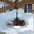 CondoMounts ZeboZap ZZFANC201B 20' Outdoor Ceiling Fan with Lights for Patios, Gazebo and Pergola. Plug in Gazebo Ceiling Fan with Remote Control, Waterproof Caged Hanging Fans with Hook and strap