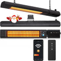 Ceiling Electric Outdoor Heater Wifi Control Wall-Mounted Hanging Patio 1500W Infrared 9 Heat Levels, 24H Timers, Carbon Fiber Tube Heating Wall Heater for Gazebo, Balcony