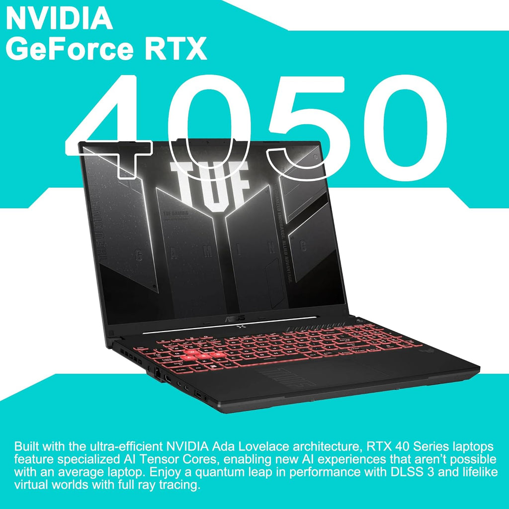 ASUS TUF Gaming A16 Laptop 16' WUXGA IPS 144Hz AMD Hexa-core Ryzen 7 7445HS 16GB DDR5 1TB SSD NVIDIA GeForce RTX 4050 (Up to 194 AI Tops) RGB Backlit USB4 Two-Way AI Noise Cancelation Win11 ICP Hub