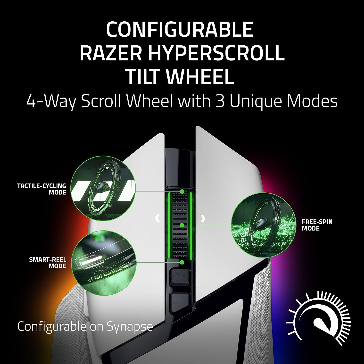 Razer Basilisk V3 Pro 35K Wireless Gaming Mouse: HyperScroll Tilt Wheel - 35K DPI Optical Sensor Gen 2-13 Customizable Controls - Chroma RGB - Optical Switches Gen 3 - Up to 140 Hr Battery - White