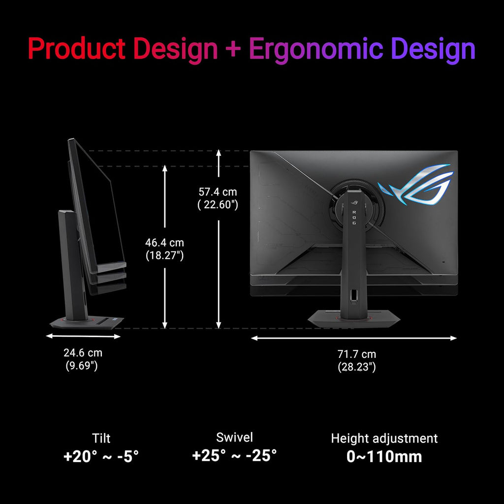 ASUS ROG Strix 32' 4K HDR Gaming Monitor (XG32UCG) – 3840x2160, Dual Mode (4K 160Hz/FHD 320Hz), 0.3ms, Fast IPS, Extreme Low Motion Blur Sync, USB-C, G-SYNC Compatible, Tripod Socket, 3 yr Warranty