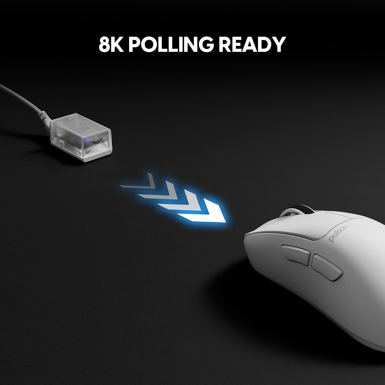 Pulsar Gaming Gears Xlite Crazylight Wireless Gaming Mouse, Ultra Lightweight 1.55 oz (44g), Optical Switch, 32000 DPI, 750 IPS, XS-1 Sensor, 8k Compatible (Medium, Uyuni White)