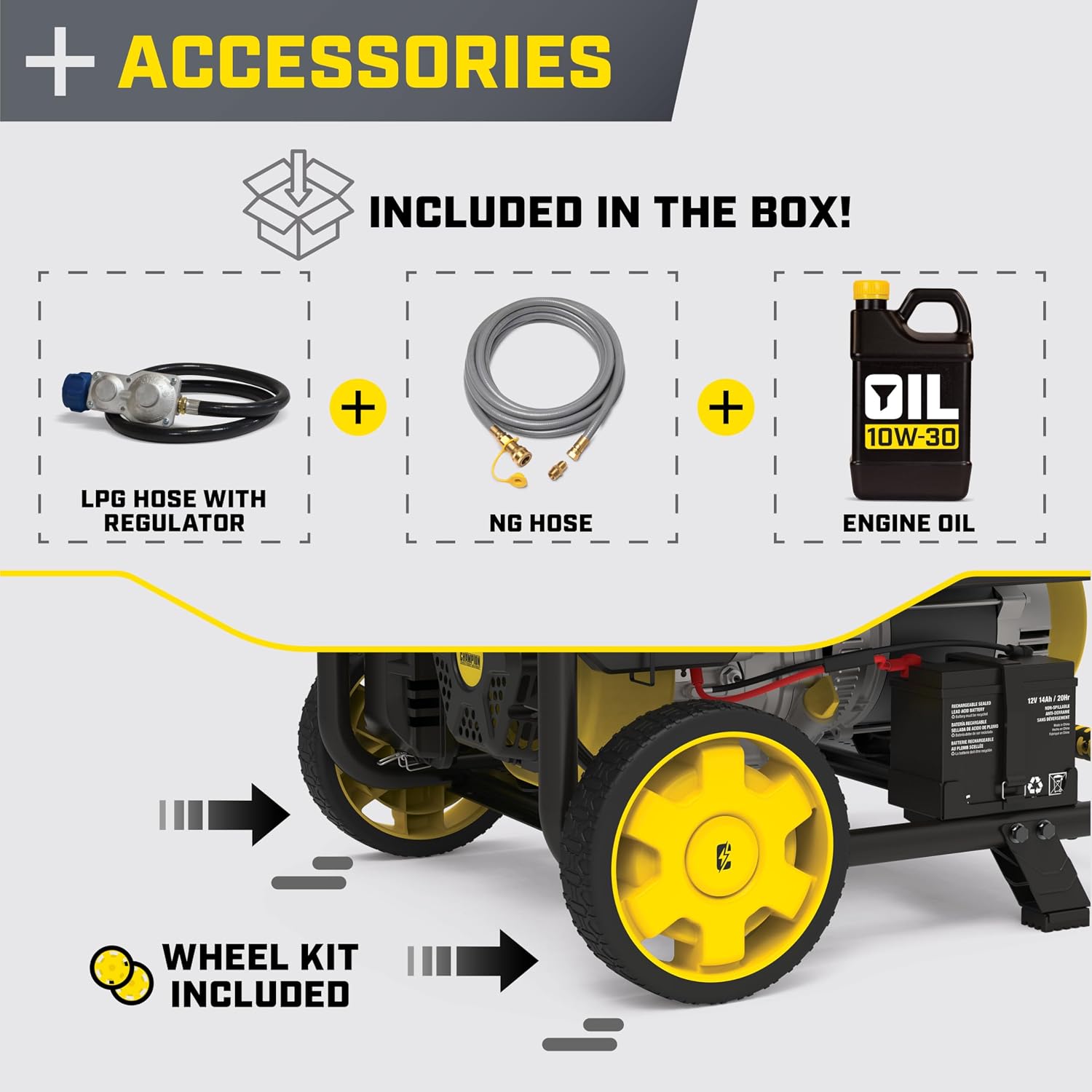 Champion Power Equipment 8125-Watt Electric Start Tri-Fuel Portable Generator with CO Shield