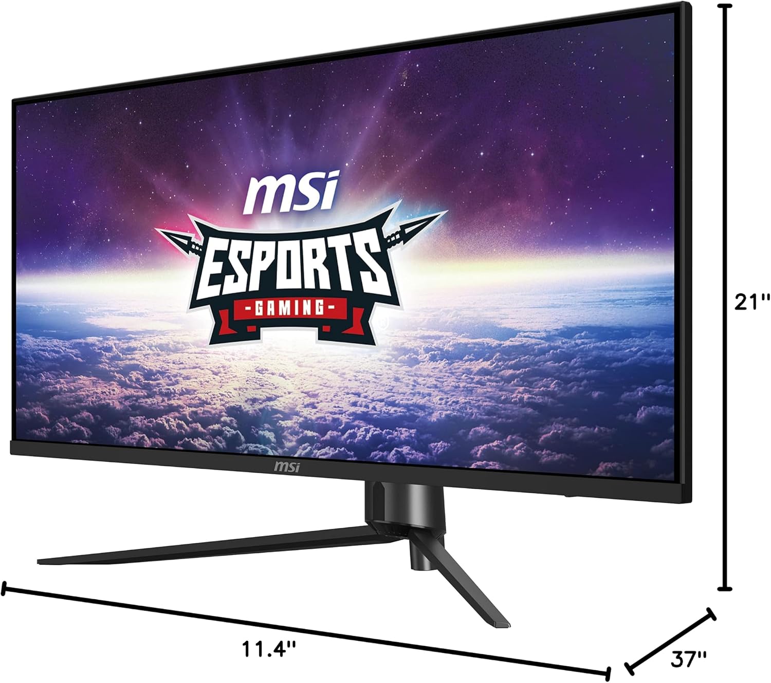 msi MAG 401QR, 40' Gaming Monitor, 3440 x 1440 (UWQHD), IPS, 155Hz, FreeSync Premium, HDR400, HDMI, Displayport, USB C, Tilt, Black