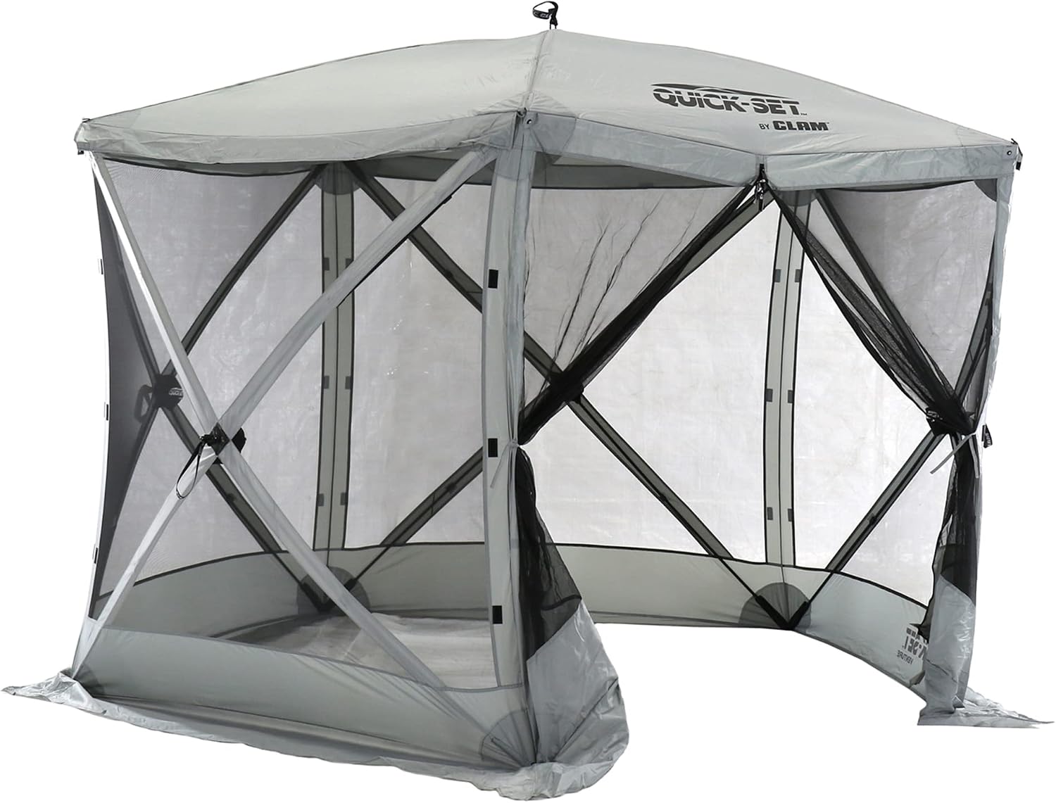 CLAM Quick-Set Pop Up Screen Tent, Venture, 9 x 9 ft, Instant Setup Gray Portable Outdoor Gazebo Canopy Shelter, Compact Bug-Free Camping Tent for Backyard, Beach, Tailgating - Gray