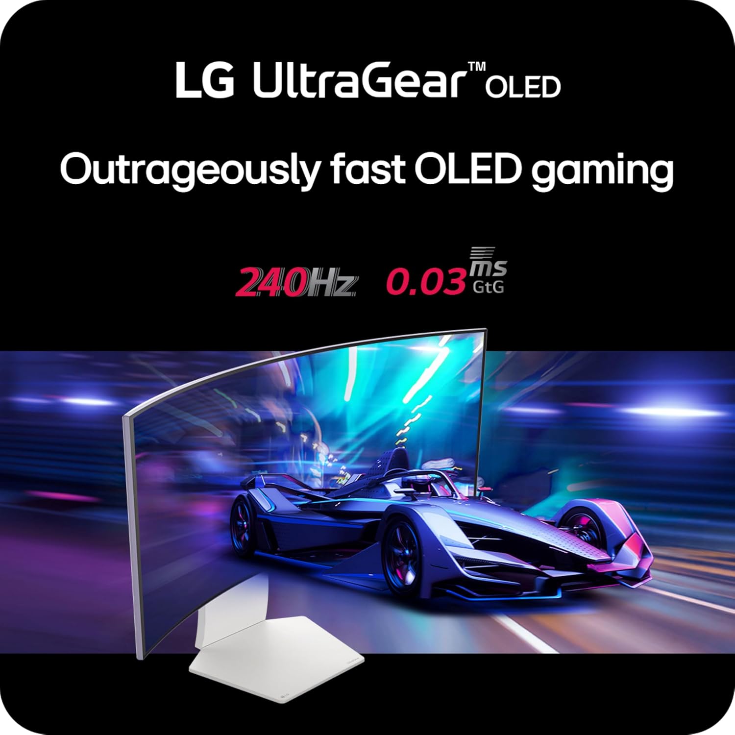 LG 34GS95QE 34-inch Ultragear OLED Curved Gaming Monitor WQHD 1440p 800R 240Hz 0.03ms AMD FreeSync Premium Pro NVIDIA G-Sync HDMI 2.1 DisplayPort Tilt/Height/Swivel Stand White