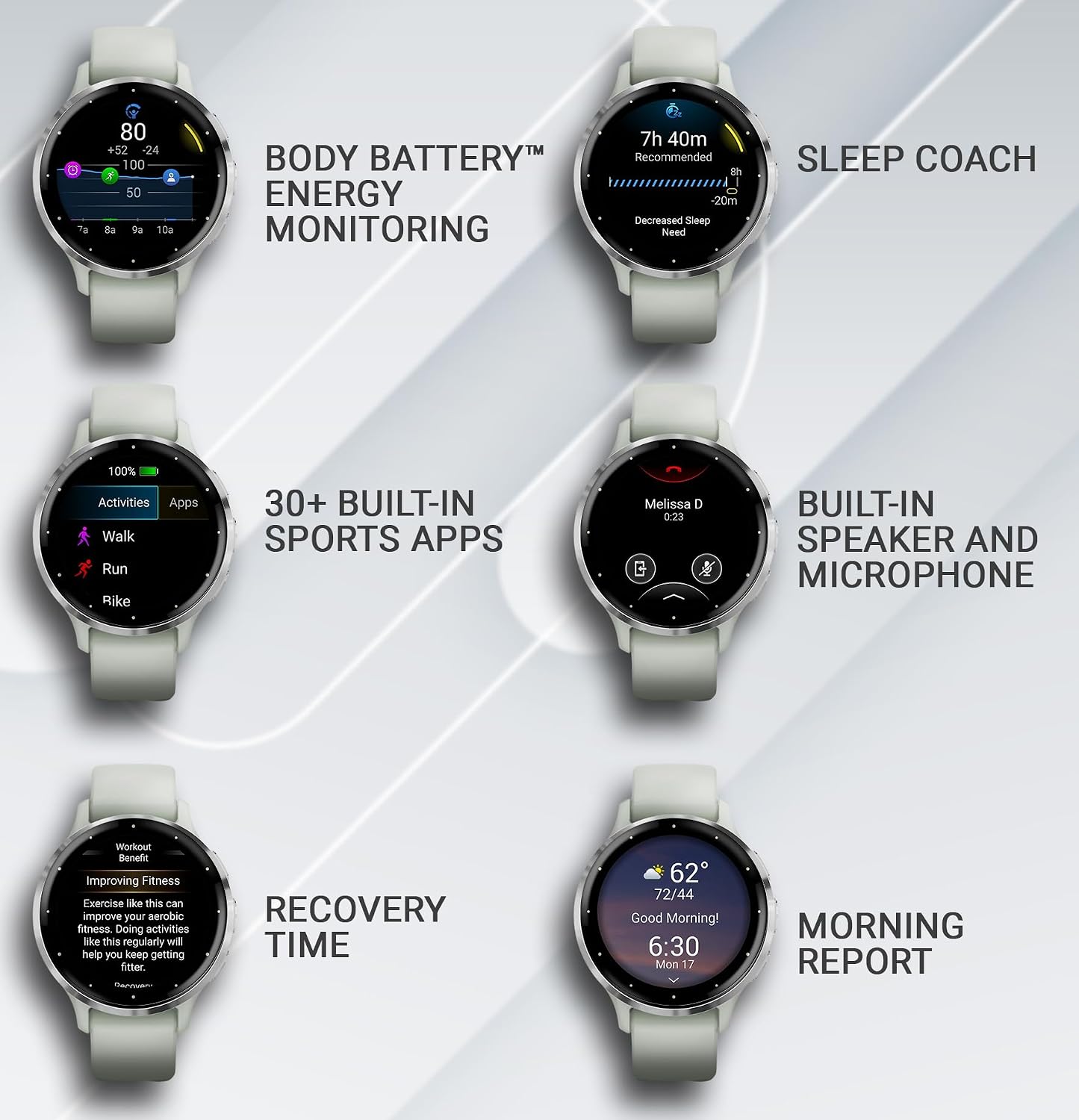 Garmin Venu 3S GPS Smartwatch, AMOLED Display 41 mm Watch, Advanced Health and Fitness Features, Up to 10 Days of Battery, Wheelchair Mode, Sleep Coach, Sage Gray Black Earbuds Bundle