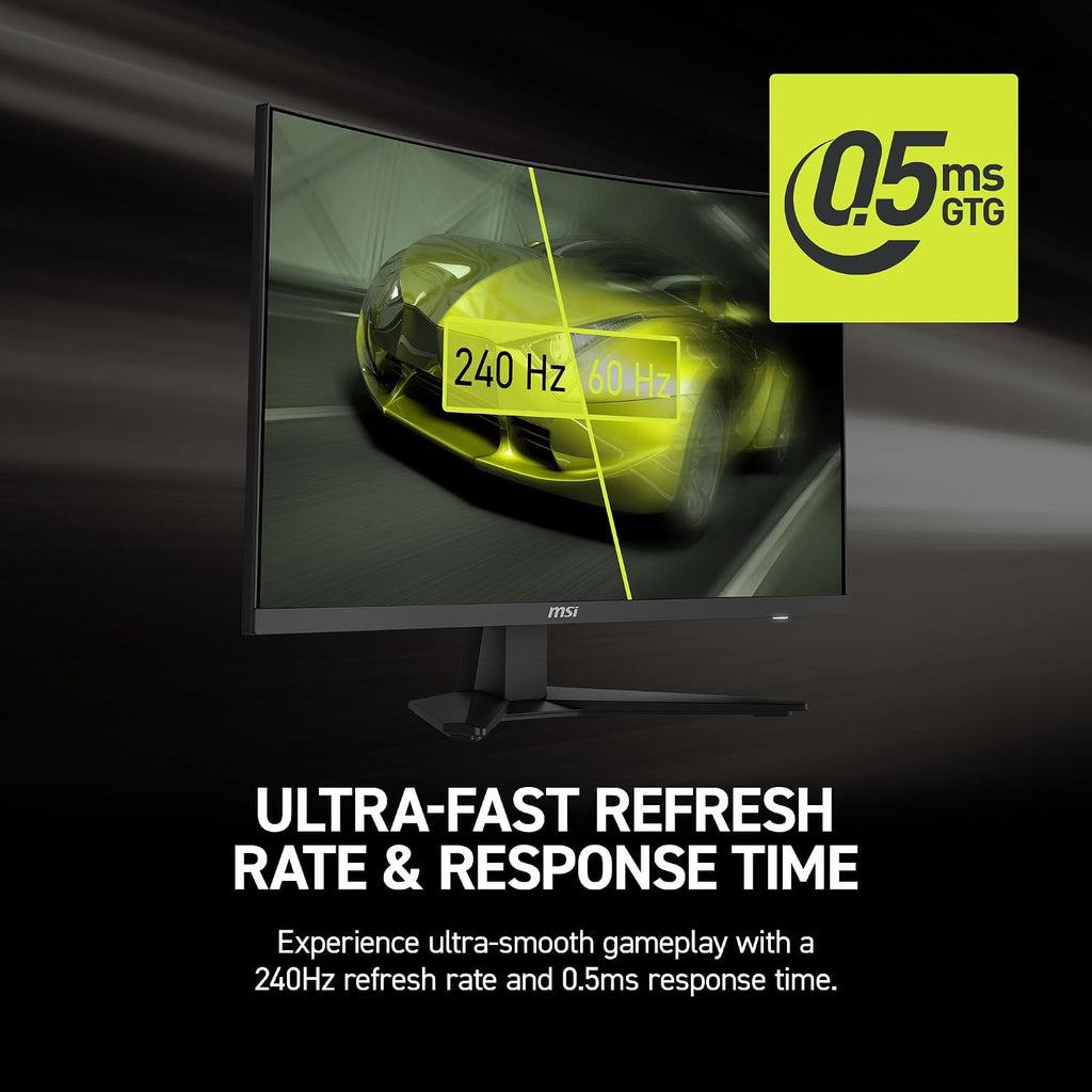 msi MAG 275CF X24 27-inch 1920 x 1080 (FHD) Gaming Monitor, 240Hz, Adaptive-Sync, HDR Ready, HDMI, VGA Port, VESA Mountable, Tilt, 4-Side Slim Bezel, 0.5ms, Black