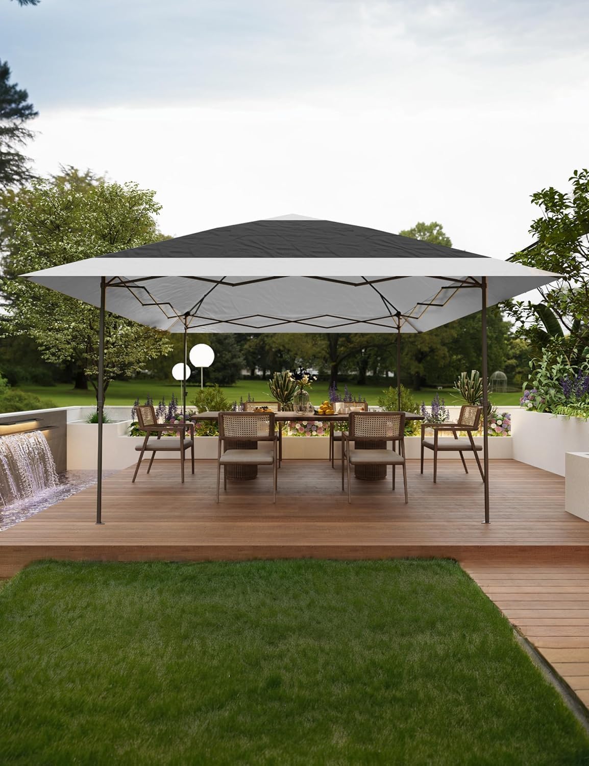 Garvee 13x13 ft Pop Up Gazebo, Canopy Tent on Clearance, Outdoor Patio Gazebo, Tent for Party, Wedding, Outdoor Dining, Backyard(Dark Grgy+Light Grey)