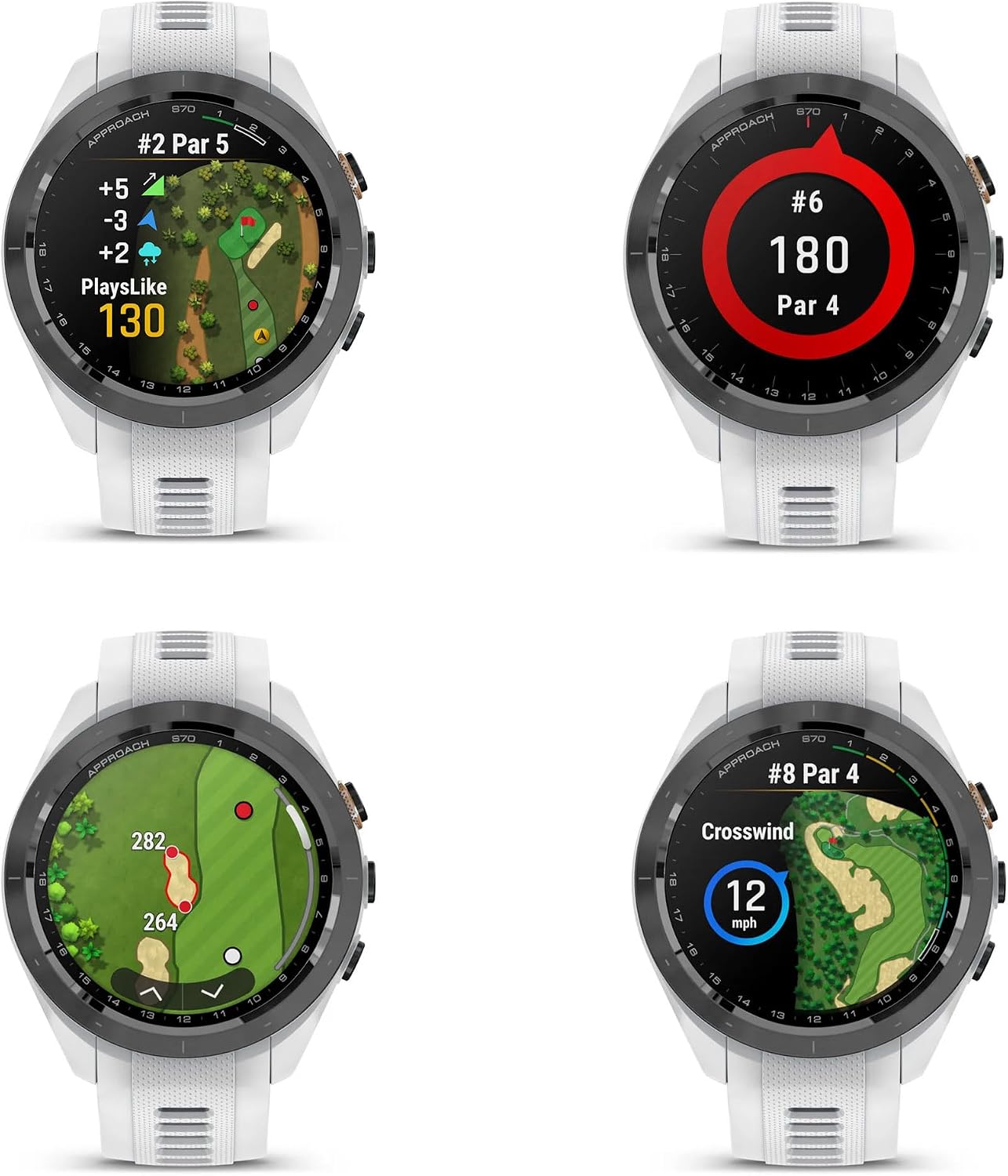Garmin Approach S70 42MM GPS Golf Fitness Preimum Smartwatch for Men, Lightweight 1.2' Touchscreen AMOLED Display and 42000 Preloaded Courses -White- Garmin Watches for Men