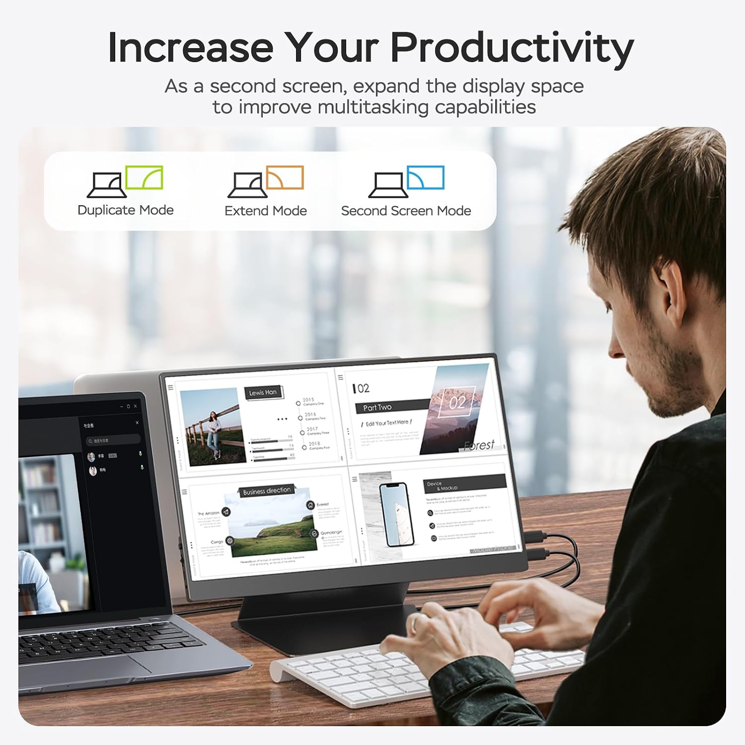Yxk 17.3' Portable Monitor 1080P 144Hz IPS HDR | Travel Display for PC/Mac/Phone/Console/Laptop | Smart Cover & Speakers