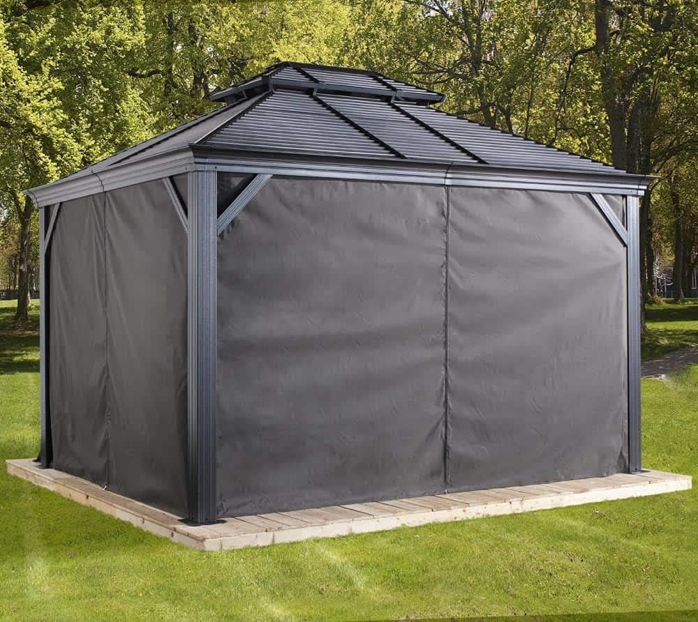 Sojag 135-9163810 10' x 12' Curtains for Monaco/Messina/Mykonos Outdoor Gazebo Models, Grey