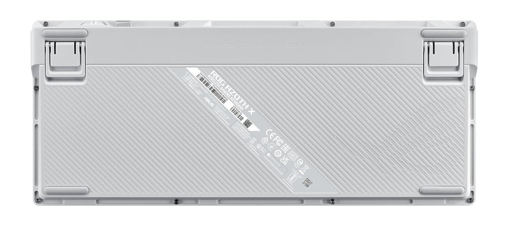 ROG Azoth X 75% custom gaming keyboard, hot-swappable Storm V2 Switches, gasket mount, dampening foam, FR4 plate, south-facing PCB, tri-mode connection, OLED display, control knob, wrist rest, Mac