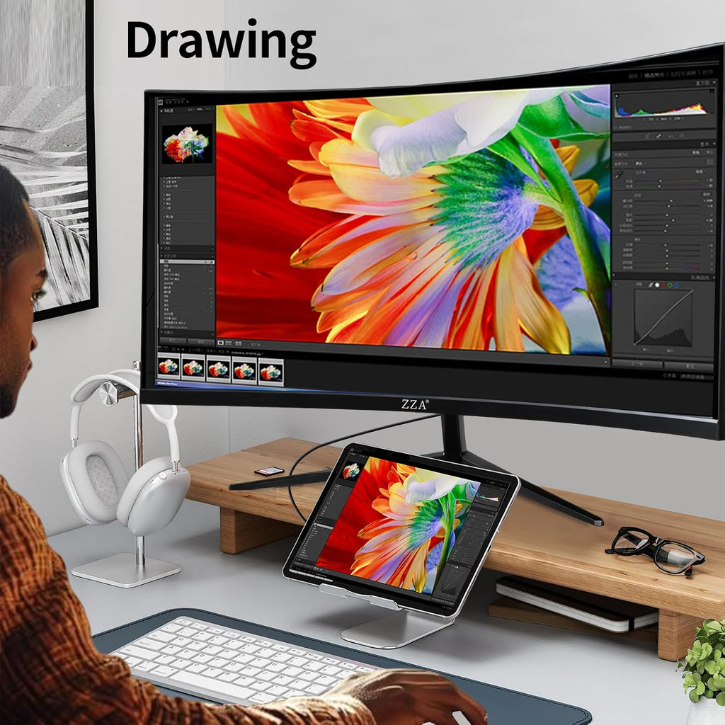ZZA 32' 4K Curved Gaming Monitor - UHD（3840 * 2160） 60Hz Computer Monitor, Immersive Gaming Experience with Refresh Rate, VA Panel, 3000R and Adptsync Premium | HDR10 | 100% sRGB | 3840x2160