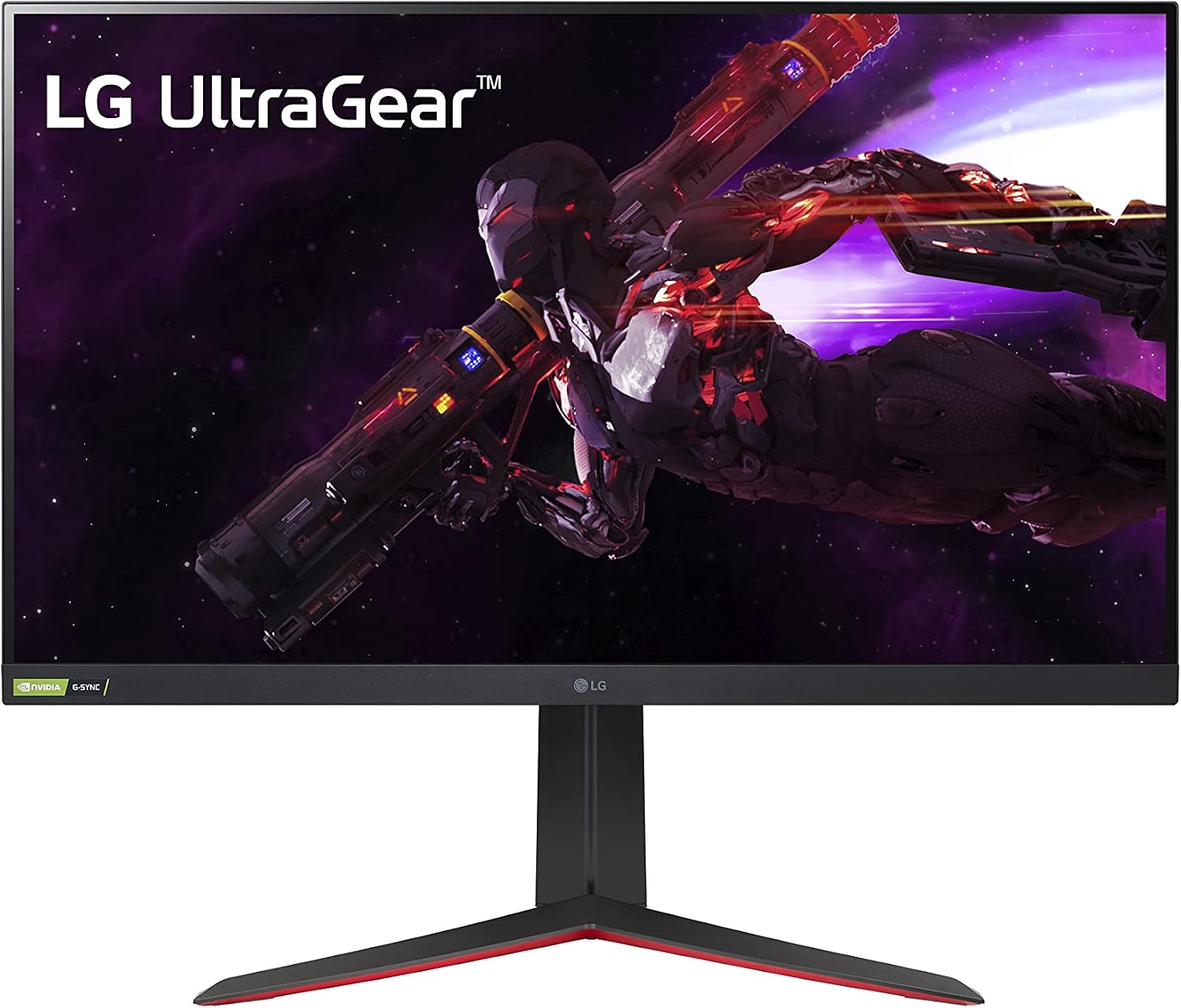 LG 32GP850-B 32-inch QHD (2560 x 1440) Ultragear Gaming Monitor, Nano IPS, 165Hz, 1ms, G-Sync, AMD FreeSync Premium, HDR10, HDMI, DisplayPort, Tilt/Height/Pivot Stand, 3-Side Borderless Design, Black