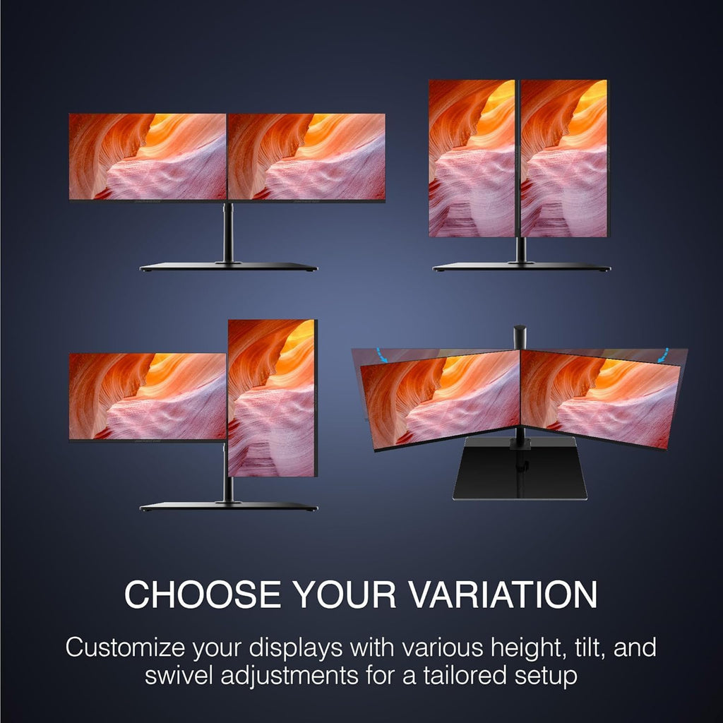 Packard Bell airFrame Dual Monitor Workstation – Two 21.5' Full HD Screens, VESA Mount, 1920x1080, 75Hz, Tilt Adjustable, HDMI/VGA, Slim Bezel – Ideal for Home, Office, Productivity & Light Gaming