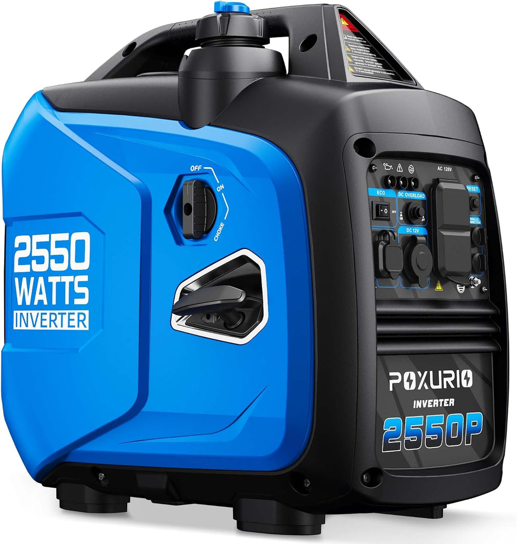 2550-Watt Portable Inverter Generator for Home Use, 1.06Gallon Large Fuel Tank Up to 10 Hours Use, 120V Gas Powered Generator Super Quiet - EPA Compliant-Blue