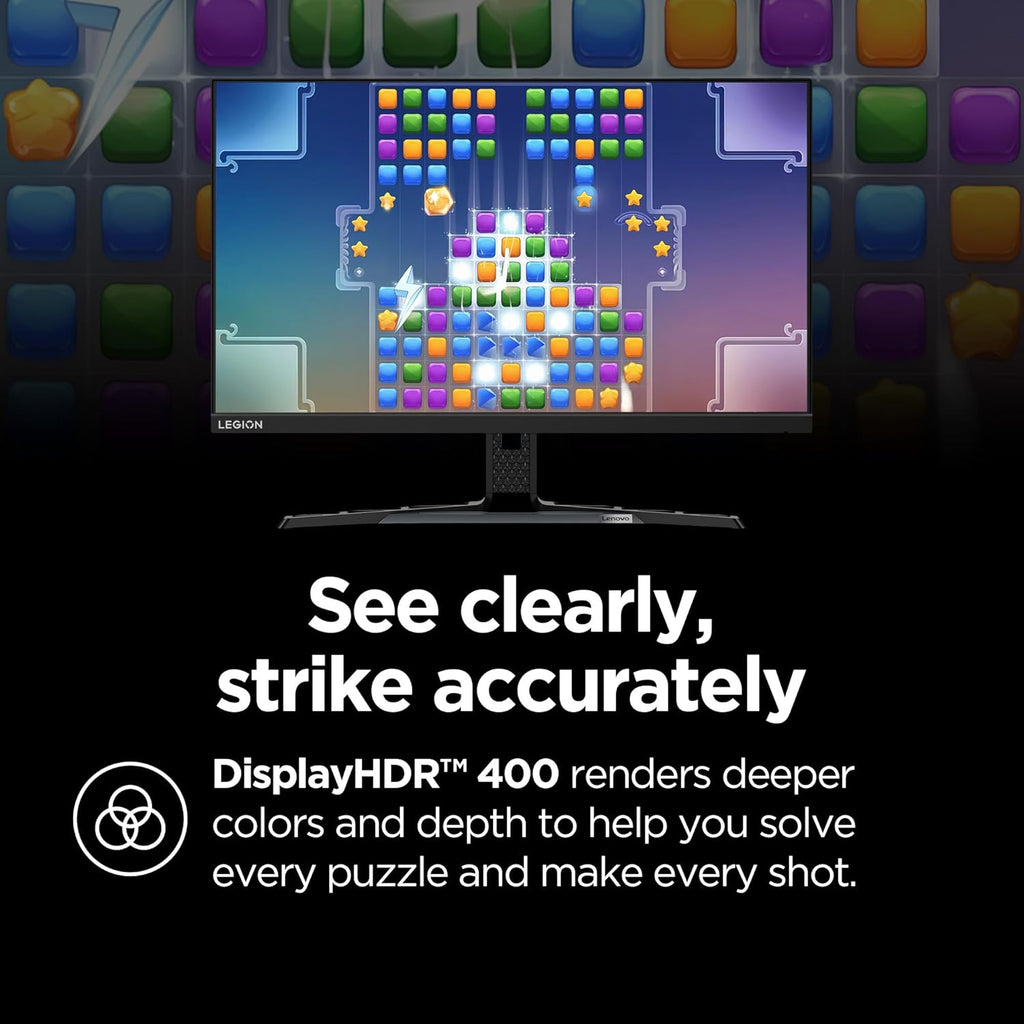 Lenovo Legion Y27h-30 Monitor - Gaming Monitor - 27' QHD Display - Overclocked 180z Refresh Rate - Lenovo Artery Software - AMD FreeSync™ Premium - 0.5ms MPRT - Raven Black NearEdgeless Design