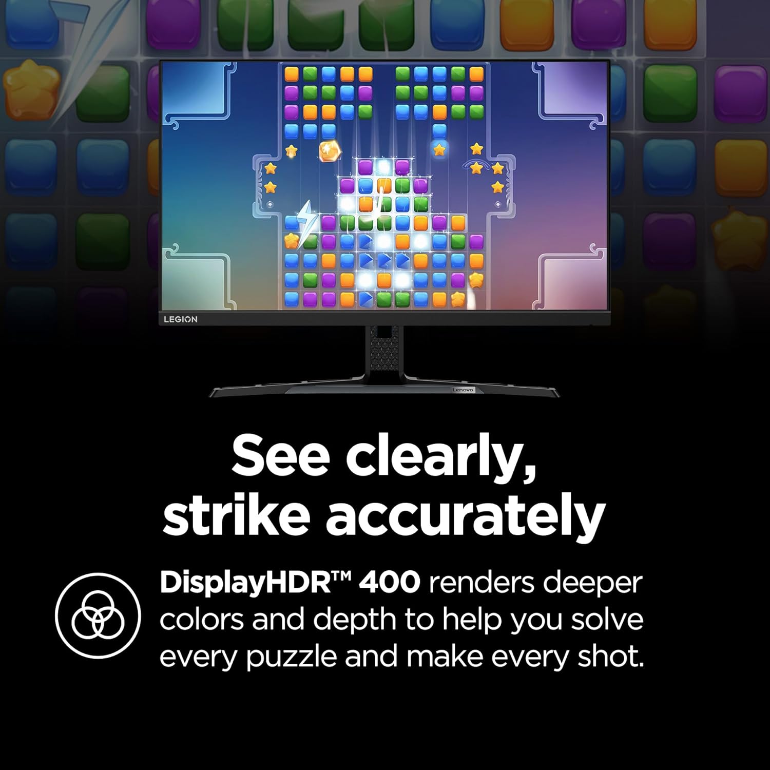 Lenovo Legion Y27h-30 Monitor - Gaming Monitor - 27' QHD Display - Overclocked 180z Refresh Rate - Lenovo Artery Software - AMD FreeSync™ Premium - 0.5ms MPRT - Raven Black NearEdgeless Design