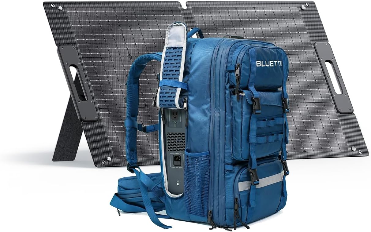 BLUETTI Handsfree 2 Backpack Solar Generator with 100W Solar Panel Included (Ships Separately), 512Wh 700W LFP Portable Power Station w/a 60L Backpack, All in One Solar System for Hiking, Photography
