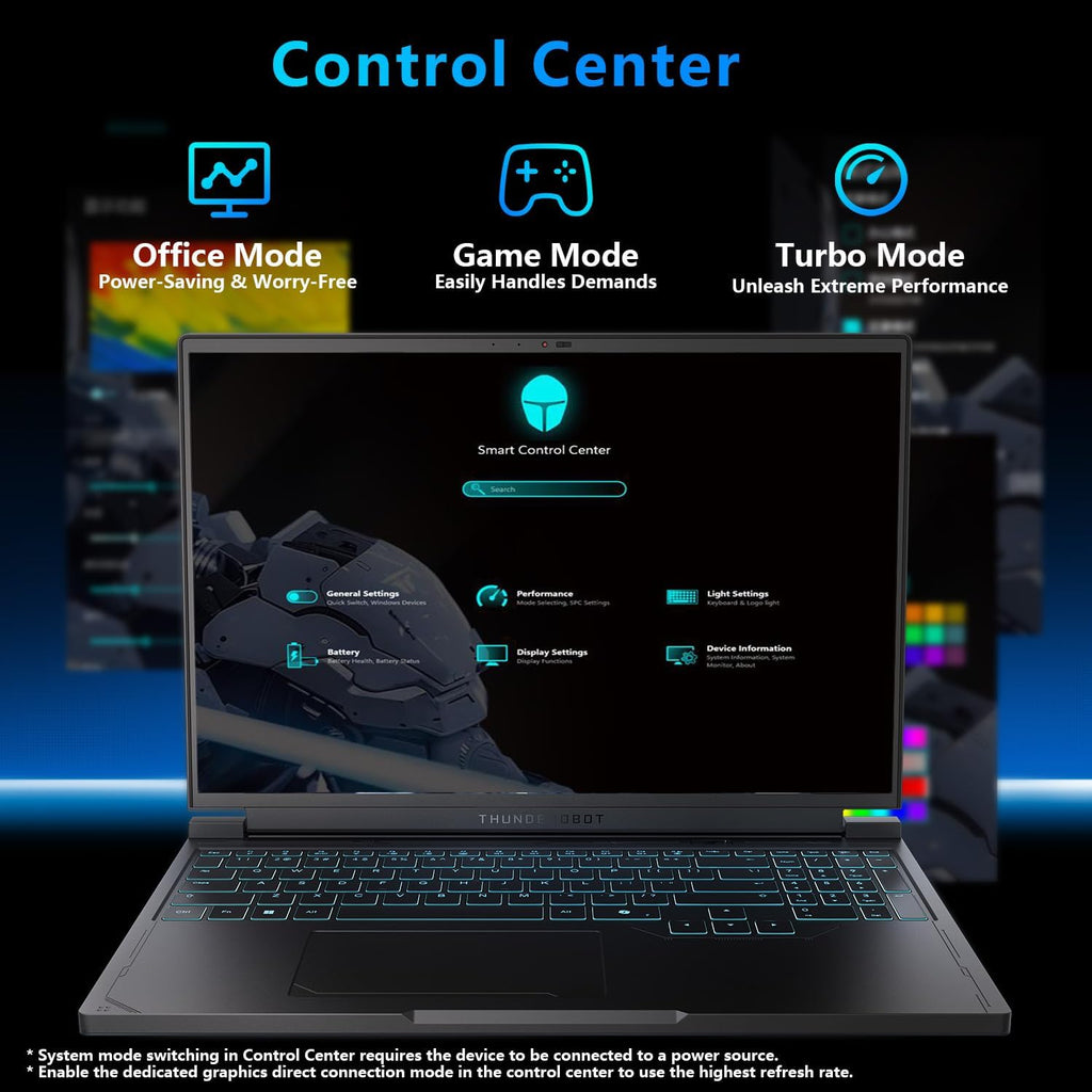 Thunderobot Radiant 16S R9 5070 300Hz Gaming Laptop, 16' QHD+ 2.5K, AMD Ryzen 9 9850HX, GeForce RTX 5070, up to 300Hz Hummingbird Display, 16GB DDR5, 1TB SSD, RGB Backlit KB, Wi-Fi 6, Win 11 Home