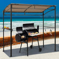 Moccha 7x4.4ft Grill Gazebo, Outdoor BBQ Gazebo with Storage Shelf, Hanging Hooks, Beer Opening Setting, Heavy-Duty Metal Frame, Grill Canopy Tent Sunshade Awning for Backyard, Patio, Garden, Brown