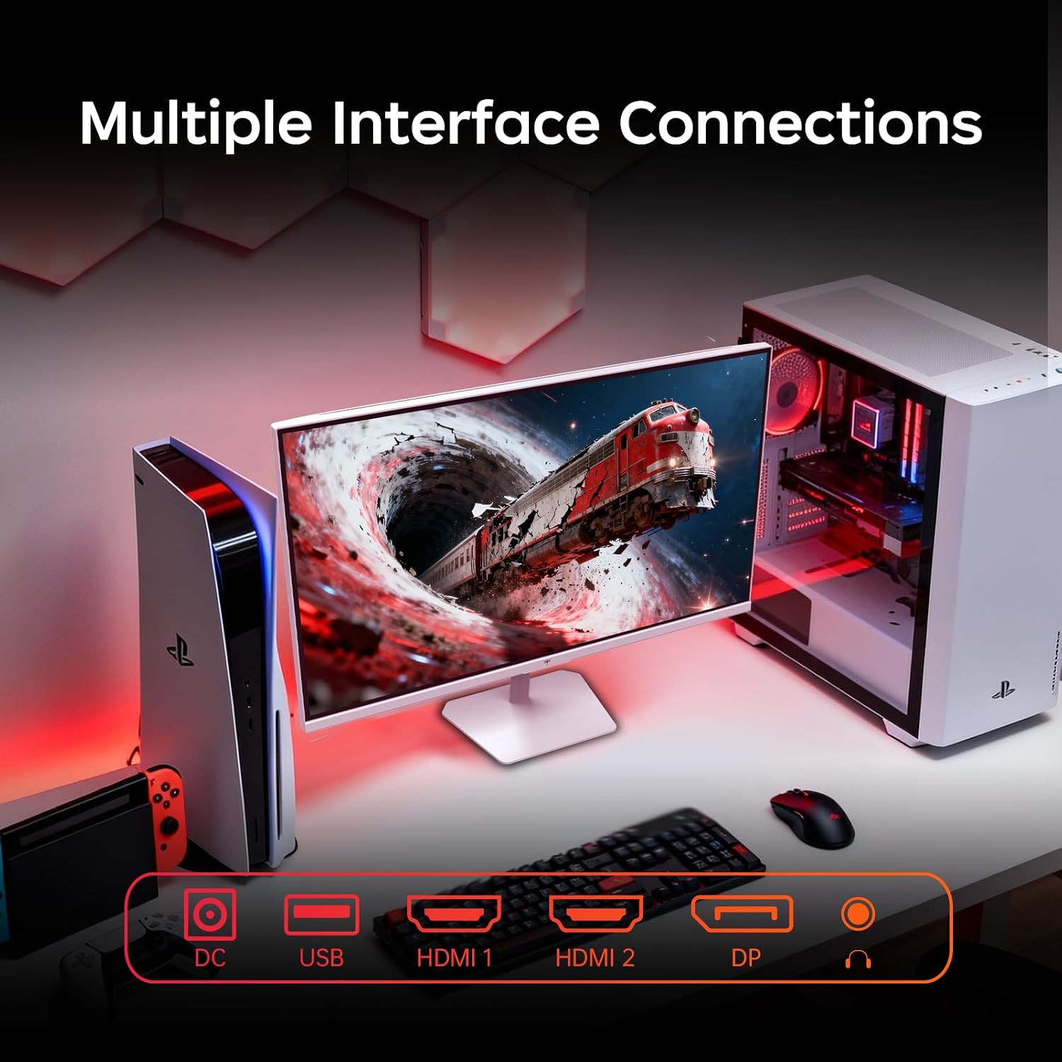 KTC 24 Inch 240Hz Gaming Monitor, FHD 1080p PC Computer Monitor with Fast IPS Panel, 1ms Adaptive Sync, HDR400, 116% sRGB, HDMI/DP/USB2.0 Port, Tilt Adjustment, VESA, Eye Care, White, H24F7