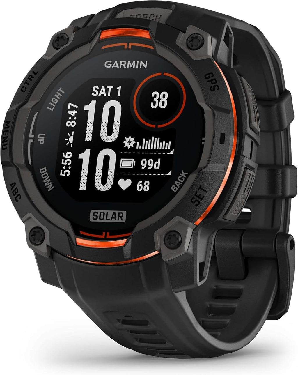PlayBetter Garmin Instinct 3 Solar 45mm (Black) Rugged Outdoor GPS Smartwatch Bundle - Metal Bezel, Built-in Flashlight, Unlimited Battery Life Portable Charger & HD Screen Protectors