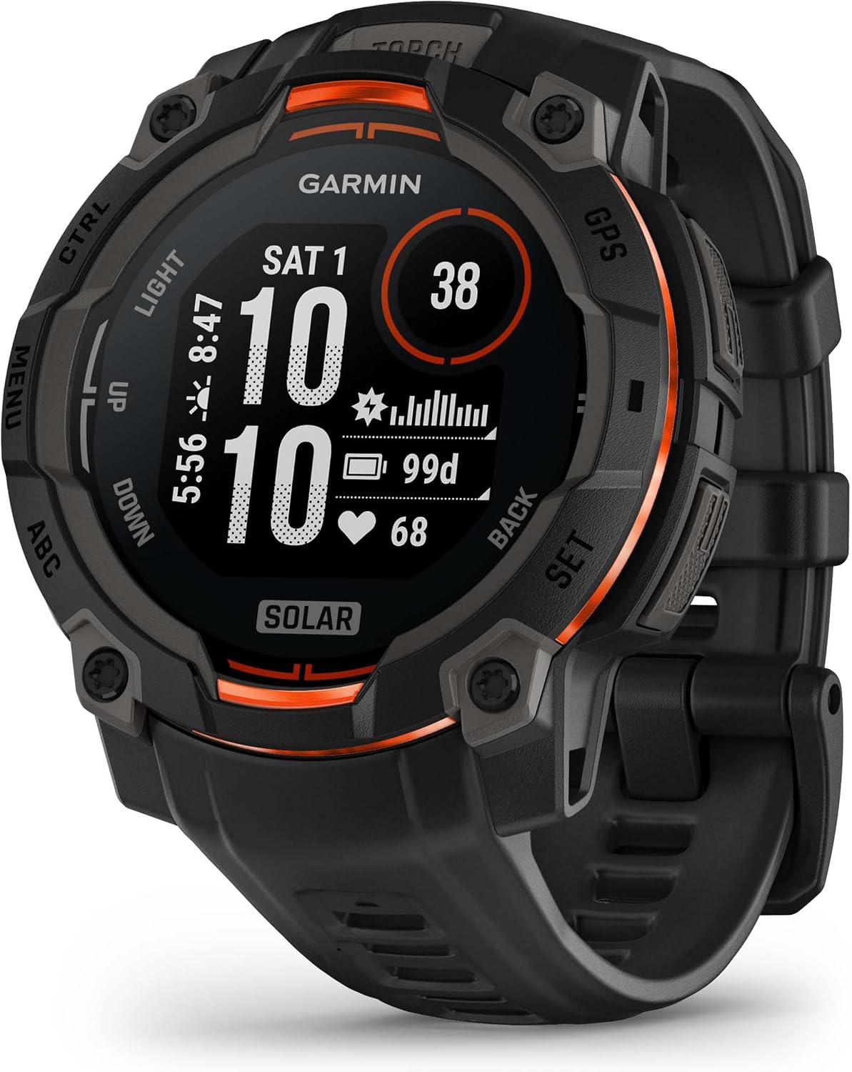 PlayBetter Garmin Instinct 3 Solar 45mm (Black) Rugged Outdoor GPS Smartwatch Bundle - Metal Bezel, Built-in Flashlight, Unlimited Battery Life Portable Charger & HD Screen Protectors