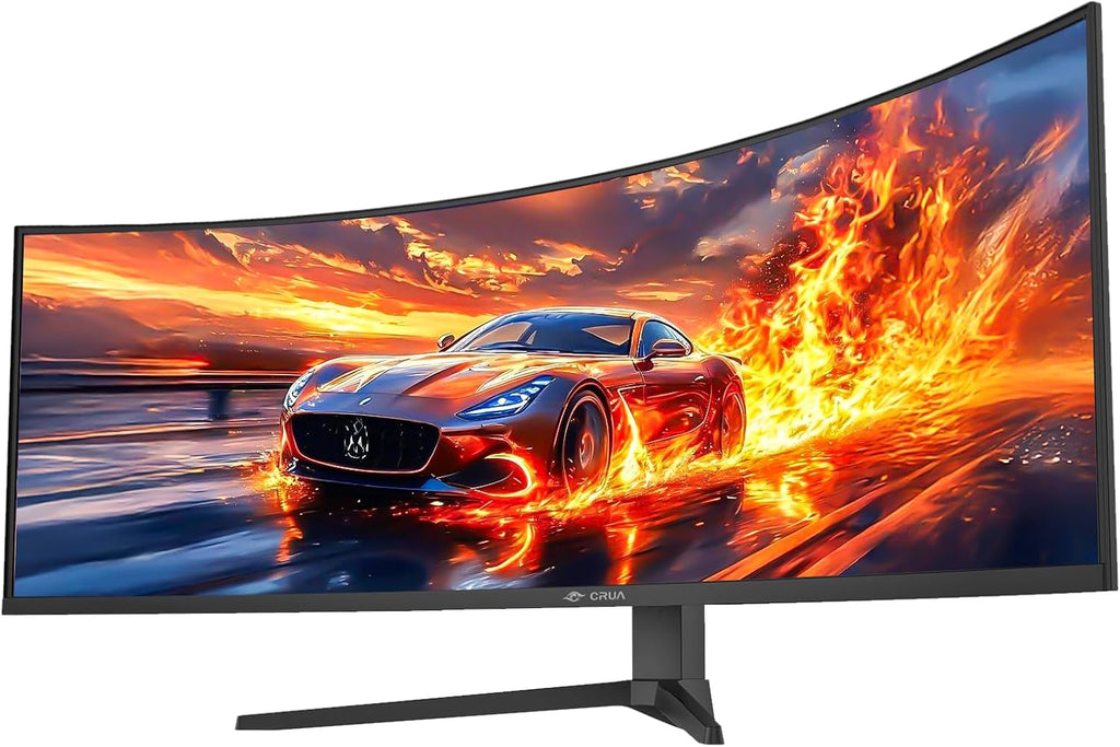 CRUA 49' Curved Gaming Monitor | DQHD(5120 * 1440), 144Hz/165Hz, 1500R, 32:9, AMD FreeSync, 120% sRGB, Height Adjustable Ultra-Wide Screen Monitors, HDMI 2.1 & DP 1.4, Wall Mount Install- Black