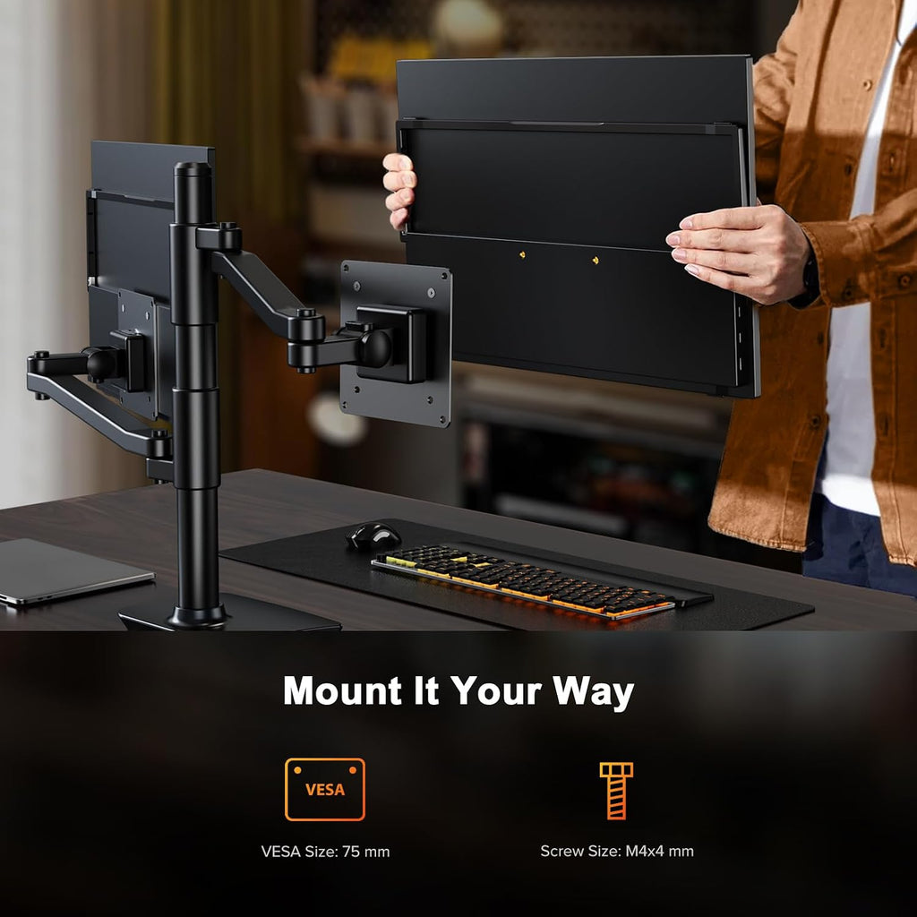 UPERFECT 2.5K 240Hz QLED Portable Monitor, 16' 2560x1600 QHD 100% DCI-P3 400 Nits Portable Gaming Monitor w/Stand & VESA, Adaptive Sync HDMI 2.1 External Screen for Laptop PC Phone Game Console