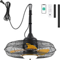 Orison 21'' Outdoor Ceiling Fans with Lights, Wet Rated Gazebo Fan with Remote, Plug in Hanging Fan for Patio Waterproof, App Controll