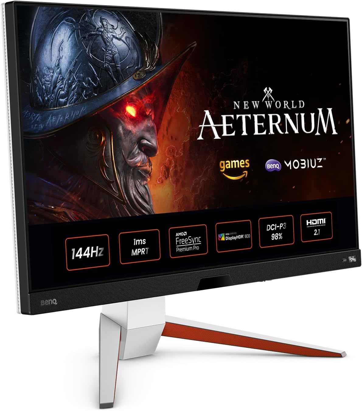 BenQ MOBIUZ Gaming Monitor 27' 4K UHD 144Hz EX2710U 1ms w/Remote | IPS | HDRi | DCI-P3 | Freesync Premium Pro | Height, Swivel & Tilt | 2.1 Audio & Subwoofer | Noise-Cancelling Mic | HDMI 2.1