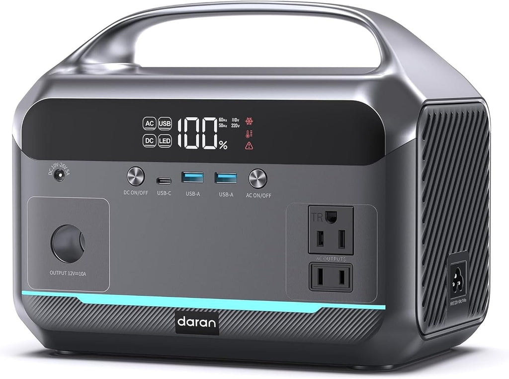 Portable Power Station 600W Surge, 288Wh (90,000mAh) Solar Generator, LiFeP04 Battery with 300W AC Outlets, Power Bank for Outdoor Camping, CPAP, Traveling, Home & Emergency