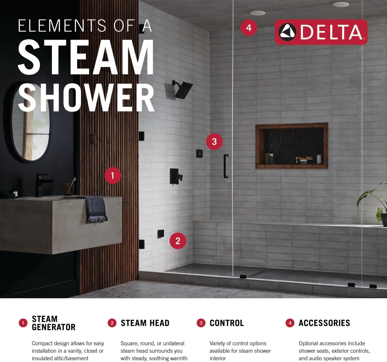 Delta Faucet Steam System Steam Generator Auto Drain and Generator Pan for Use with 240v Generators, Steam System Automatic Purge Drain, 5GA-PAD-240