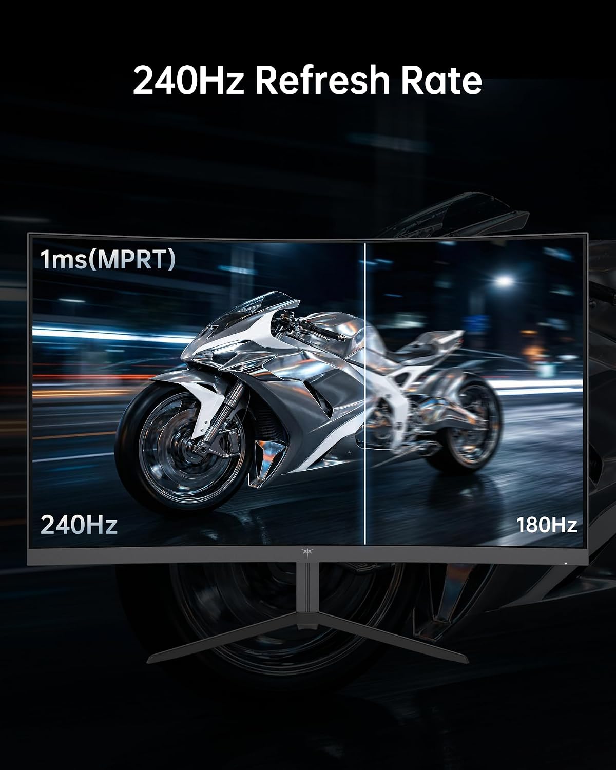 KTC 24 Inch Curved 240Hz Gaming Monitor, FHD 1500R Curved Computer Monitor 1080P, 3000:1 Contrast, Adaptive Sync, HDR, MPRT 1ms, HDMI DisplayPort, Low Blue Light, Tilt, VESA Mount, H24S17P