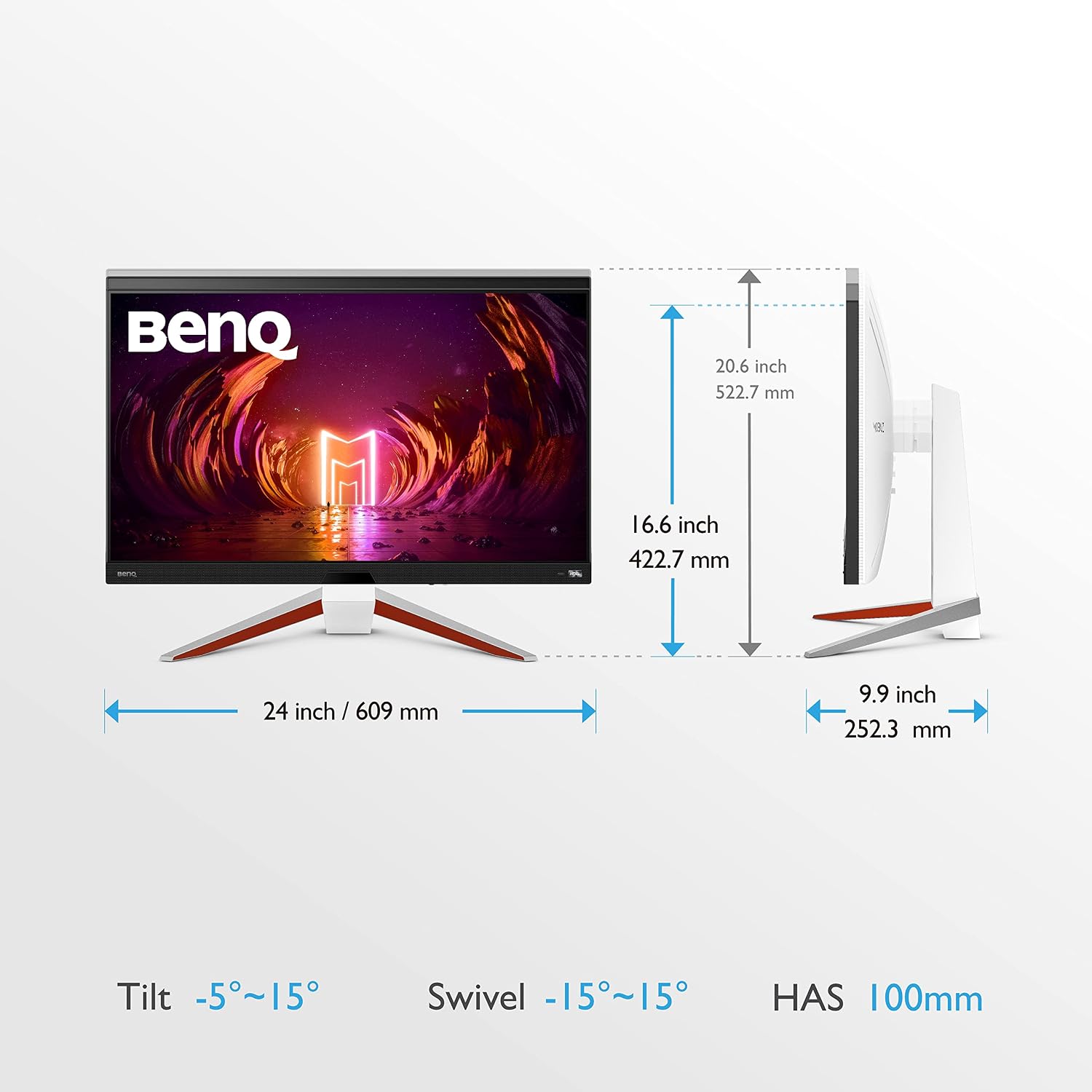 BenQ MOBIUZ Gaming Monitor 27' 4K UHD 144Hz EX2710U 1ms w/Remote | IPS | HDRi | DCI-P3 | Freesync Premium Pro | Height, Swivel & Tilt | 2.1 Audio & Subwoofer | Noise-Cancelling Mic | HDMI 2.1