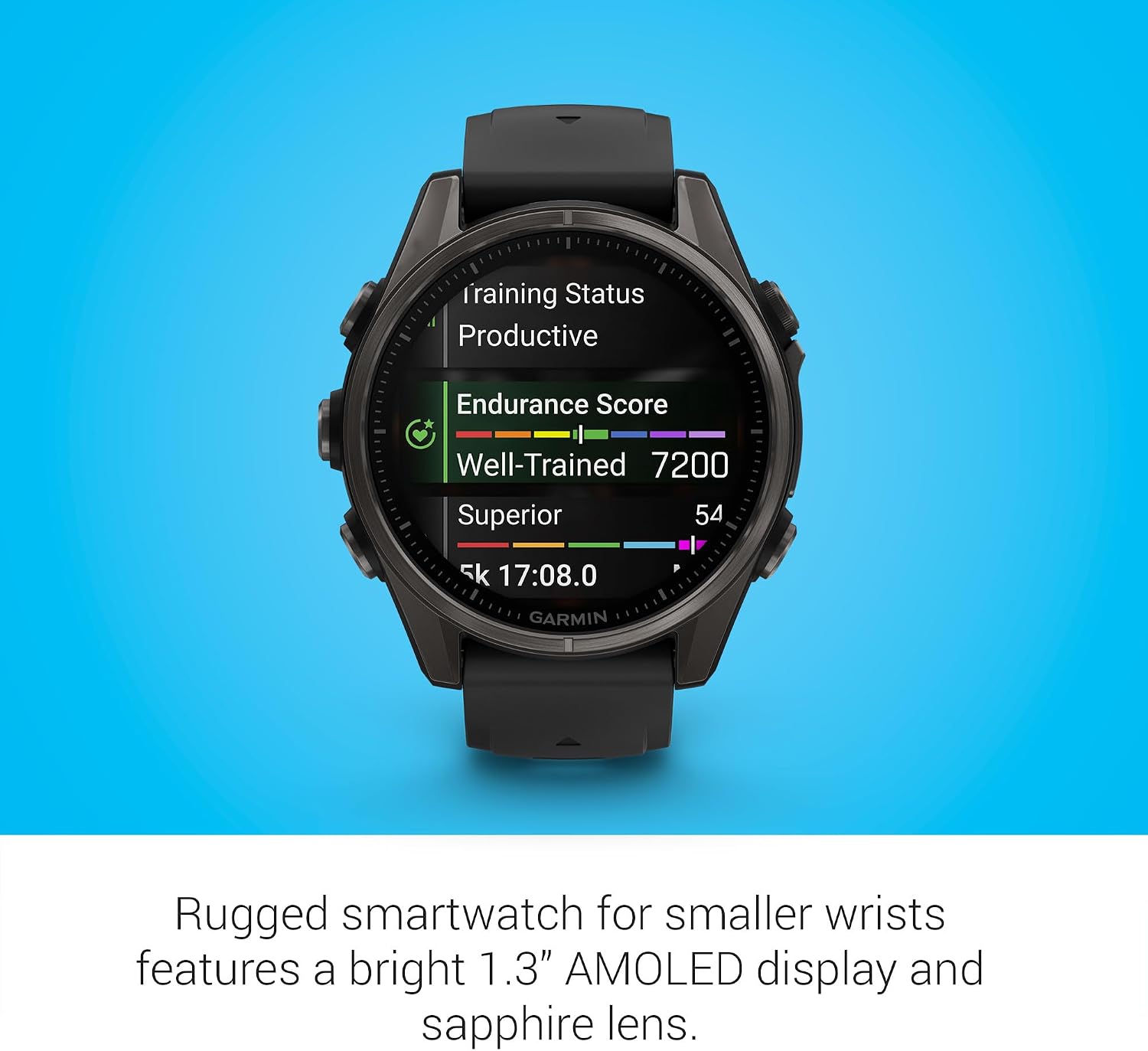 Garmin Fenix 8 Premium Multisport GPS Running Smartwatch, 43 mm | AMOLED, Dive-Rated, Built-in Flashlight | Carbon Gray DLC Titanium with Pebble Gray Band with Signature Series Charging Stand